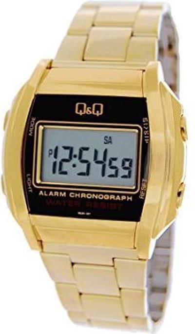 Q&Q digitaal horloge - Luxe Unisex Goudkleurig - Staal - Alarm Chrono ML04-301Y