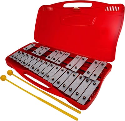 Chromatisch Klokkenspel - Muziekinstrument Kinderen - Muziek Leren - 25 Gekleurde Noten - Met Etui - Blauw