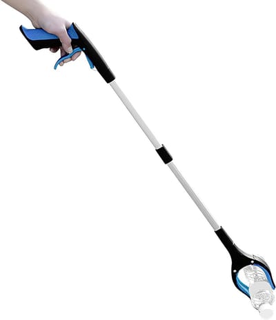 Inklapbare grijper - Hulp voor ouderen - Voorwerpen oppakken - Sterke siliconen klauw - 83 cm lang - Grijs