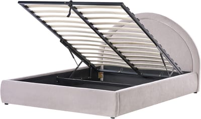 MOUZON - Bed met opbergruimte - Taupe - 160 x 200 cm - Stof