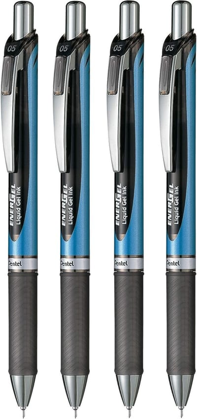 SnelShoppen - Rollerbalpen 0,5 mm zwart met metalen punt, elegant design, navulbaar, rubberen grip, ideaal voor kantoor, school, notities, schrijven,