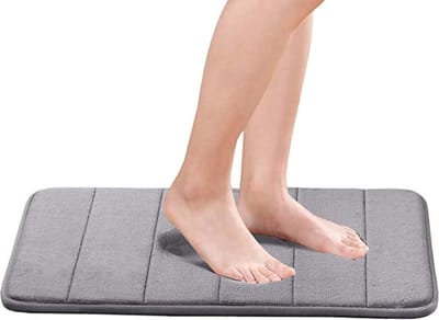 Badmat - Douchemat - Badmat Antislip - Grijs - Badmat Badkamer - Traagschuim - 60 x 40 cm