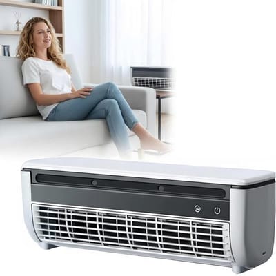 Mini draagbare airconditioner, geschikt voor kleine ruimtes; mini kanaalloze wandairconditioner met afstandsbediening en ventilator met drie snelheden.