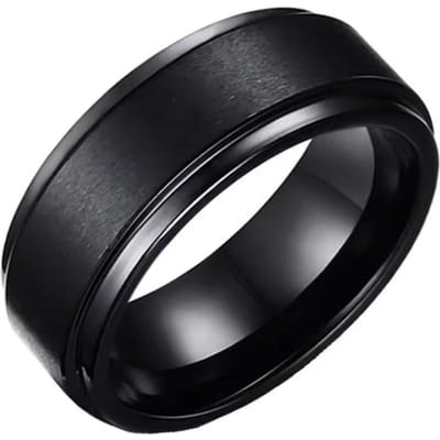 Bague Charm Bijoux Mode Noir Acier Inoxydable pour Hommes Femmes Bagues Mariage Fiançailles Je T'aime Bijoux Masculins 9