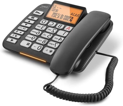 Vaste Telefoon - Bedrade Telefoon - Thuisgebruik Gemak - Grote Toetsen Display - 195 cm - Zwart