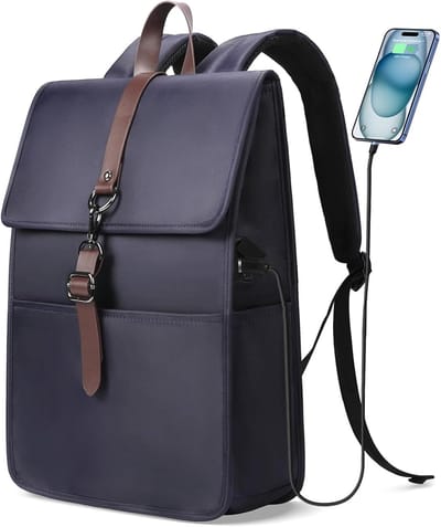 Rugzak voor Dames en Heren met USB-aansluiting - Diefstalbestendig en Elegante Dagrugzak voor Laptop en Reizen