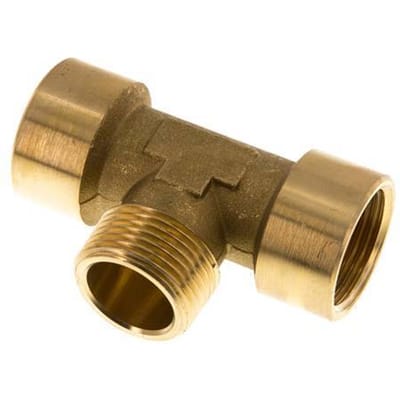 T-koppeling G1'' Binnendraad x R1'' Buitendraad Messing 16 bar (224.8psi)