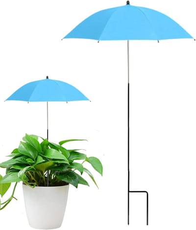 Plantenparaplu's Buiten - Opvouwbaar Zonnescherm - Planten Beschermen - Inclusief Metalen Staak - 103x60 cm - Zwart