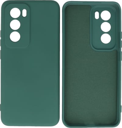 Hoesje Geschikt voor de Oppo Reno 12 - Fashion Backcover Hoesje - Colorful Telefoonhoesje - Donker Groen