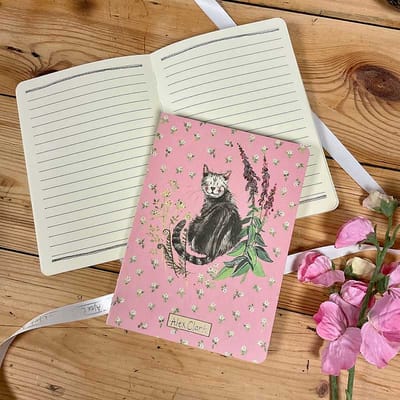 Alex Clark Naked Spine Notebook Cat ~ Notitieboekje zonder rug Kat