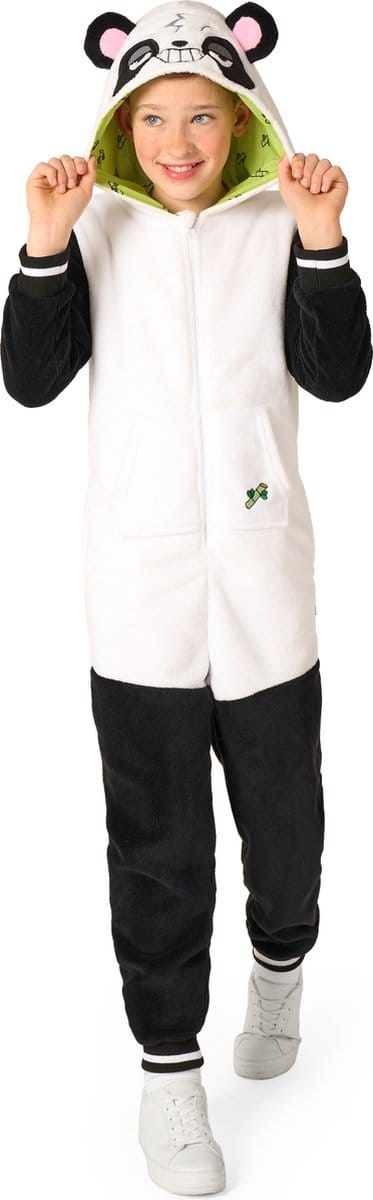 OppoSuits Panda Onesie Kids - Unisex - Panda Fleece Jumpsuit - Carnavalskleding - Dieren Verkleedpak Voor Kinderen - Zwart/Wit - Maat: S - EU92/98 - 2-4 Jaar