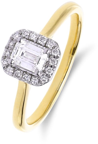 Lucardi Dames 14 karaat geelgouden ring met 17 lab grown diamanten 0,505ct voor dames - Ring - 14 Karaat Goud - Goud - 16 / 50 mm