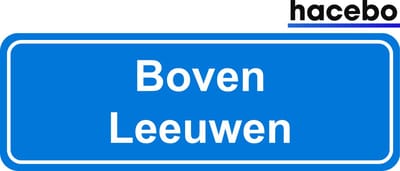 Hacebo - Plaatsnaam Sticker - 29x10 CM - Boven Leeuwen sticker - Verkeersborden sticker - grappige cadeaus - Boven Leeuwen