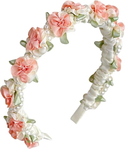 Handgemaakte Dirndl Haarband met Parels en Bloemen - Bavarian Haaraccessoires voor Vrouwen en Meisjes