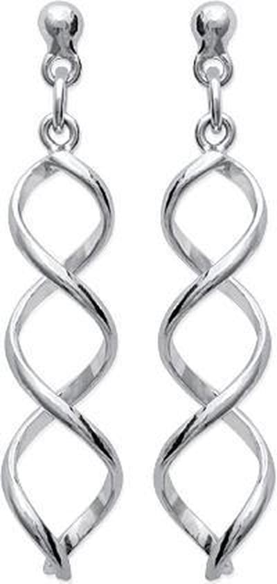 Amanto Oorbellen Dulce - 925 Zilver Gerhodineerd - Spiraal - 9x35mm