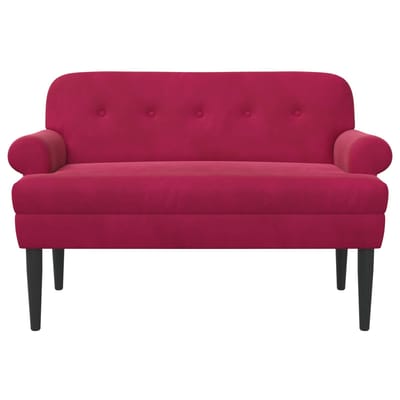 vidaXL - Lovingseat - met - knoopge - tuft - Wijnrood - 120 - x - 66 - x - 78 - cm - fluweel