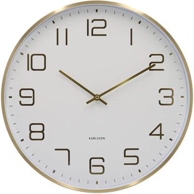 Karlsson Wandklok Elegance Glow - Wit - Ø40cm - Wandklok Scandinavisch