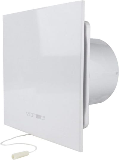 Badkamerventilator - Afzuiger Ventilator - Lucht Afvoeren - Met Trekschakelaar - Ø 100 mm - Wit