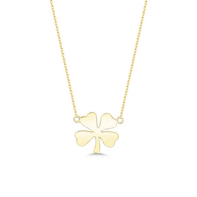Klavertje Vier Ketting Goldplated (925 Sterling Zilver) Gouden Geluksketting Dames | Cadeau Voor Vrouw Of Vriendin