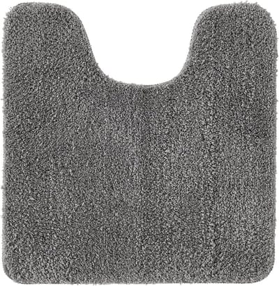 STAR&STER U-vormige Bad- & Toiletmat 45x45 cm – Grijs – Antislip & Absorberend – Zachte Decoratieve Voetmat voor Badkamer & Toilet