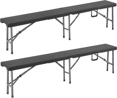 Opvouwbare Tuinbank 180 cm met Draaggreep - Licht Gewichtig en Duurzaam voor Campings en Feesten