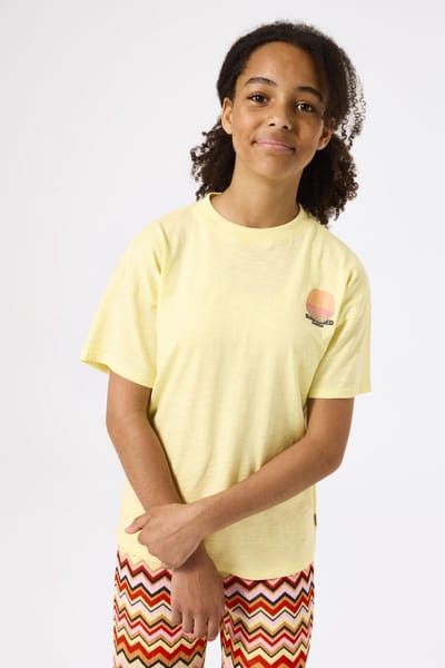 GARCIA Meisjes Chest print T-shirt Geel Korte mouw