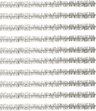 Rayher Chenille draad - zilver met glitters - 40x stuks - 50 cm - Hobby pijpenragers