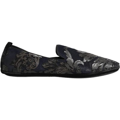 Dolce & Gabbana Zwarte Jacquard Leren Instapschoenen