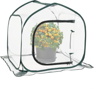Pop-up kas - Plantentent tuinkas - Planten beschermen - Draagbaar en duurzaam - 80x80x80 cm - Groen Transparant