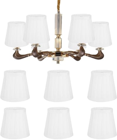 Store_9 - Kroonluchter Lampenkap - Moderne E14 Clip Op Lampenkappen - Crèmekleurige Wandlamp Schaduw - Stijlvolle Decoratie - Geschikt Voor Feesten...