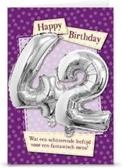 Miko - Kaart - Leeftijdballon - 42 Jaar