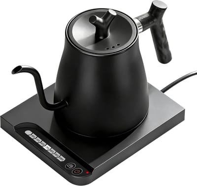 Theepot met Zwanenhals - Slimme Thermostaatwaterkoker - 1 L - Elektrische Theepot - Zwart