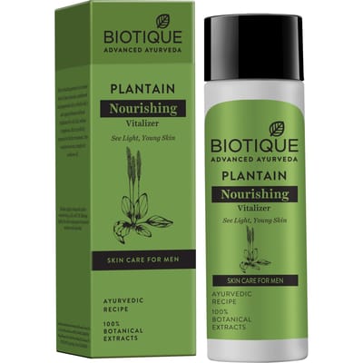 Biotique Weegbree Voedende Vitalizer Voor Mannen, Anti-Aging Verhelderend Serum, 120ml, Biologische Huidverzorging, Fitte & Eerlijke Gloed gray