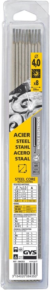 GYS Laselektroden Staal Rutiel- 4mm - 8 stuks