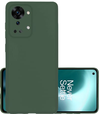 Hoesje - Geschikt voor OnePlus Nord 2T - Sterk & Shockproof - Hoes Cover - Siliconen Case - Donkergroen