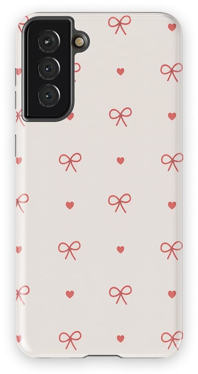 Tough Hoesje met Hartjes Samsung Galaxy S21 Plus | Little Love Tough Case Geschikt voor Mag | Hartjes Print Backcover Samsung Galaxy S21 Plus Sweet Bows