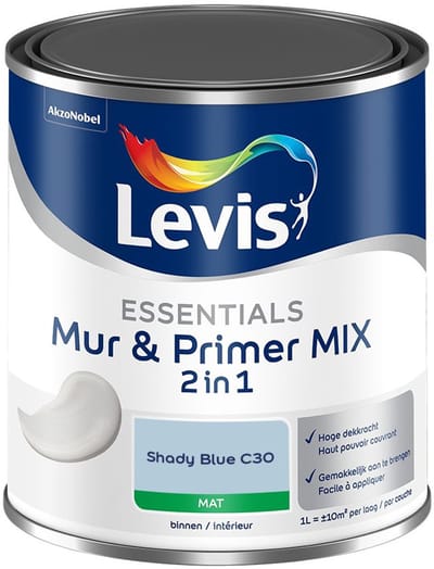 Levis - Essentials Mur & Primer Mix - Shady Blue C30 - Mengverf - 1 L