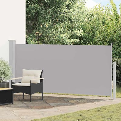 vidaXL - Windscherm - uittrekbaar - 140x314 - cm - grijs
