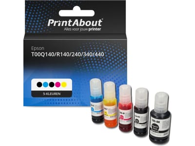 PrintAbout huismerk Inktcartridge T00Q140/R140/240/340/440 (105) 5-kleuren Multipack Geschikt voor Epson