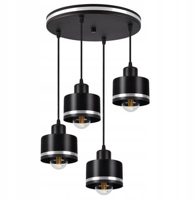Moderne Zwarte Hanglamp Plafond LED 4xE27 60W