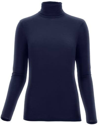 Perfect Line Cashmere Turtle Neck Long Sleeve - Kleur Blauw - Maat S