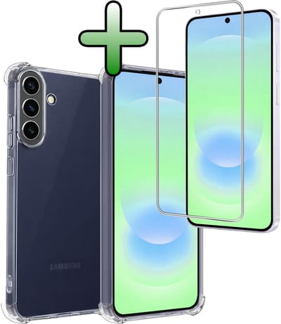 Hoesje Met Screenprotector - Geschikt voor Samsung Galaxy A37 - Sterk & Shockproof - Siliconen Case - Back Cover - Telefoon Hoes - Shock Proof - Transparant