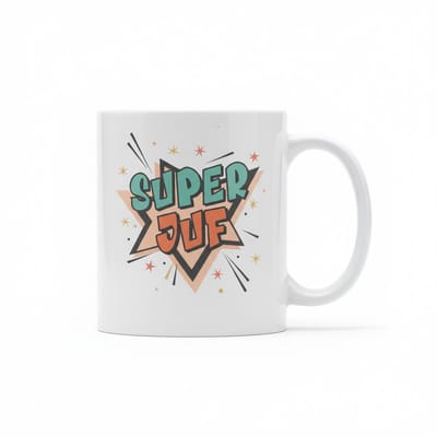 330ml Super Juf Mok – Leuk Cadeau voor Juf, Bedankje, School & Klas