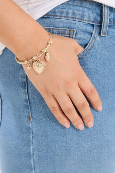 Yours Gouden Bedelarmband Met Hartjessize One Size