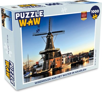 Puzzel Windmolen aan het water in Haarlem - Legpuzzel - Puzzel 1000 stukjes volwassenen