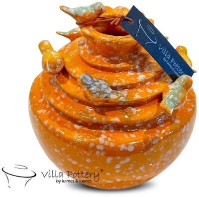Oranje Vogel Vaas Grenada D14 x H16