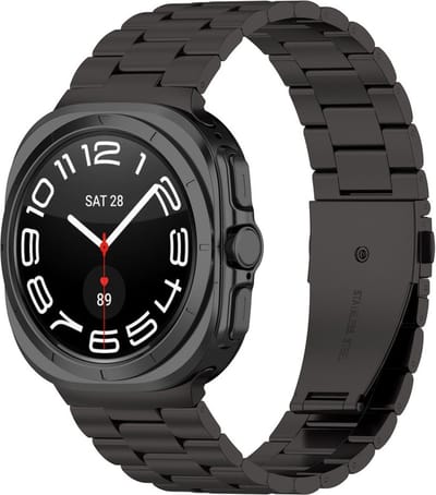Stalen bandje - RVS - schakelbandje - geschikt voor Samsung Galaxy Watch Ultra (47mm) / Ultra 2025 (47mm) - zilver