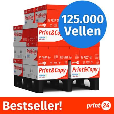 Printpapier Kopieerpapier 125000 vel 25 x 5000 A4 Premium Hoogwit CIE 160 Testwinnaar PEFC gecertificeerd