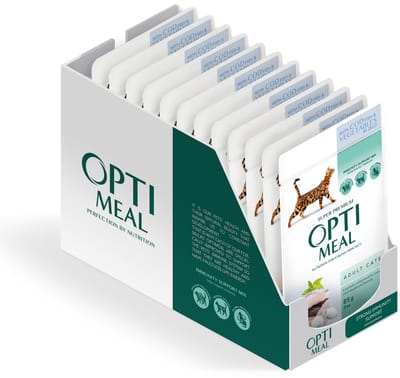 Optimeal Adult Cat Natvoer Kabeljauw en groenten in gelei 12x85g