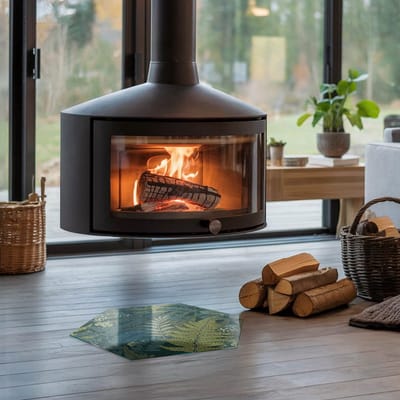 Coloray Vloerplaat Houtkachel - Plaat voor Onder Houtkachel - 40 cm x 34 cm - Open Haard Accessoires - Groente Vloerplaat Kachel - Vloerplaat Voor Kachel - Plaat onder Houtkachel - Kachel Onderplaat - Plaat Kachel